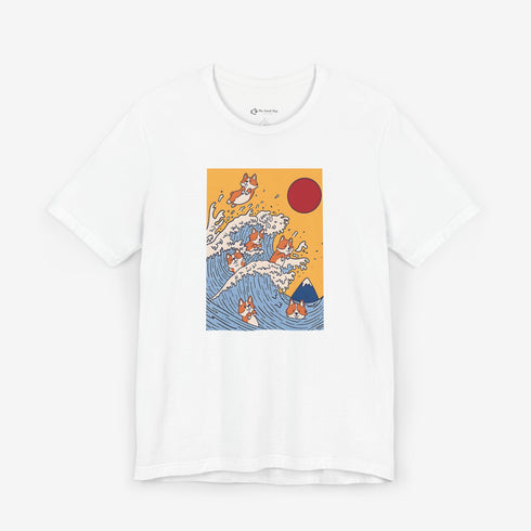 Funny Corgi Shirt for Women - Japanese Art Corgi Lover Tee